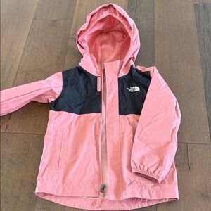 The North Face Kids Pink and Black Raincoat